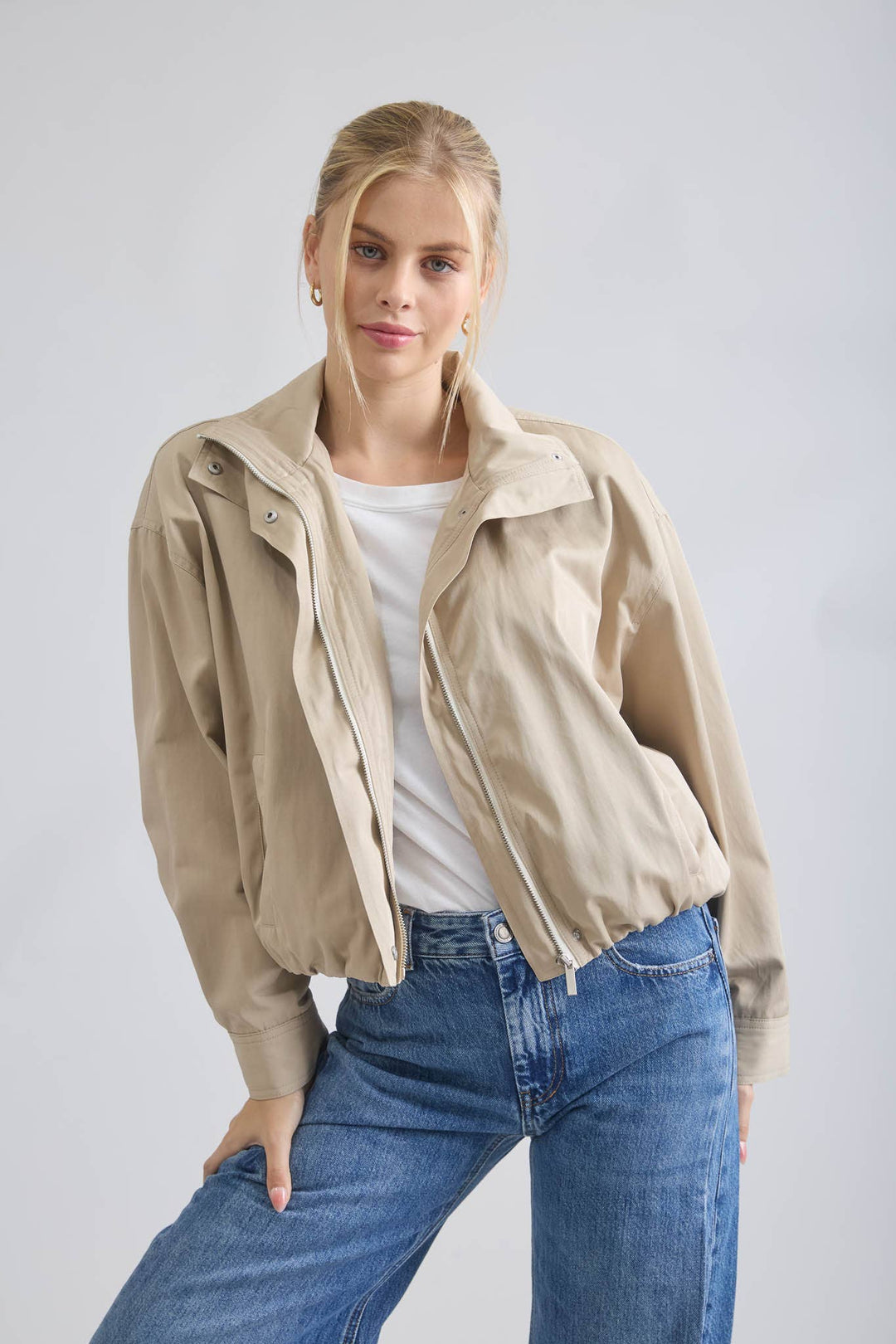 London Zip-Up Mock Neck Jacket