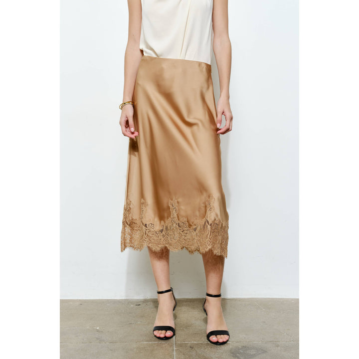 Georgina Lace Silk Midi Skirt