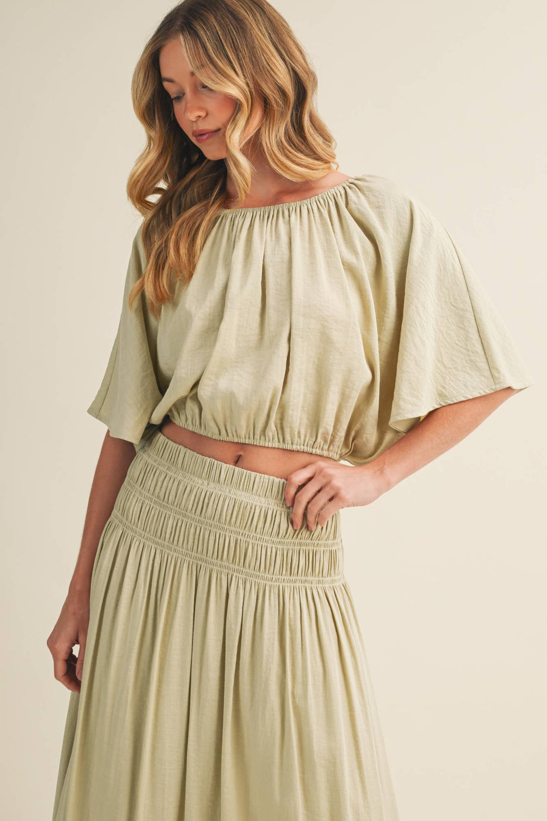 Marie Shirred Blouse