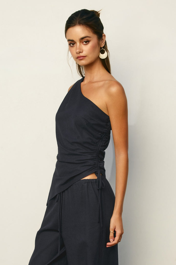 Anna Asymmetrical Ruched Top