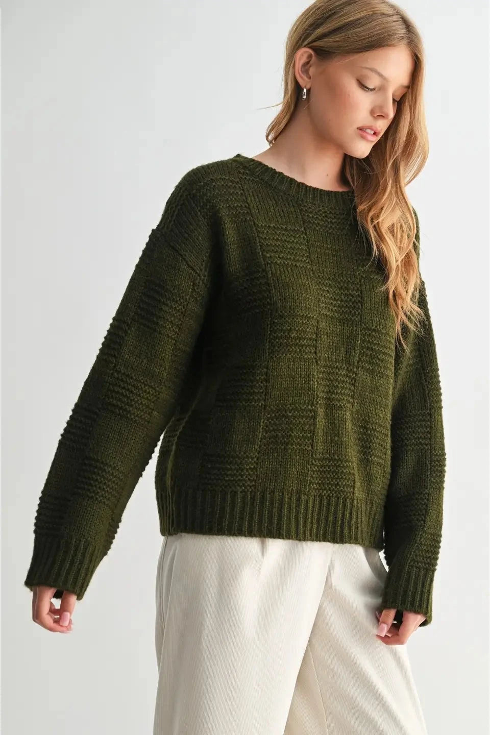 Checkered Texture Sweater