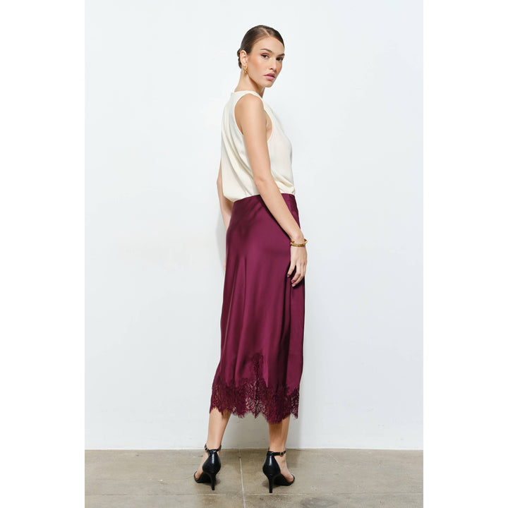 Georgina Lace Silk Midi Skirt