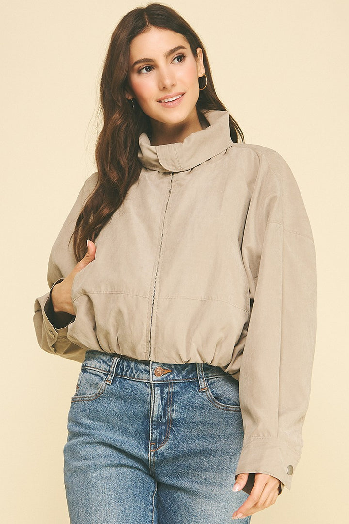 Amber Cropped Bomber Jacket