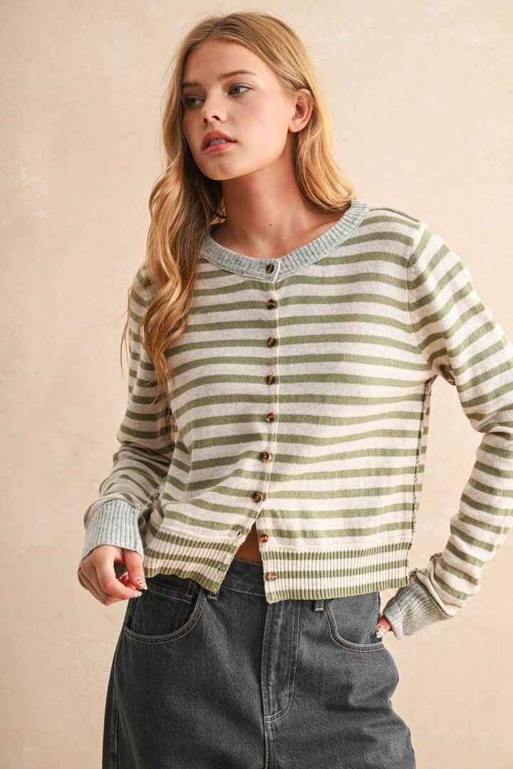 Monica Striped Cardigan