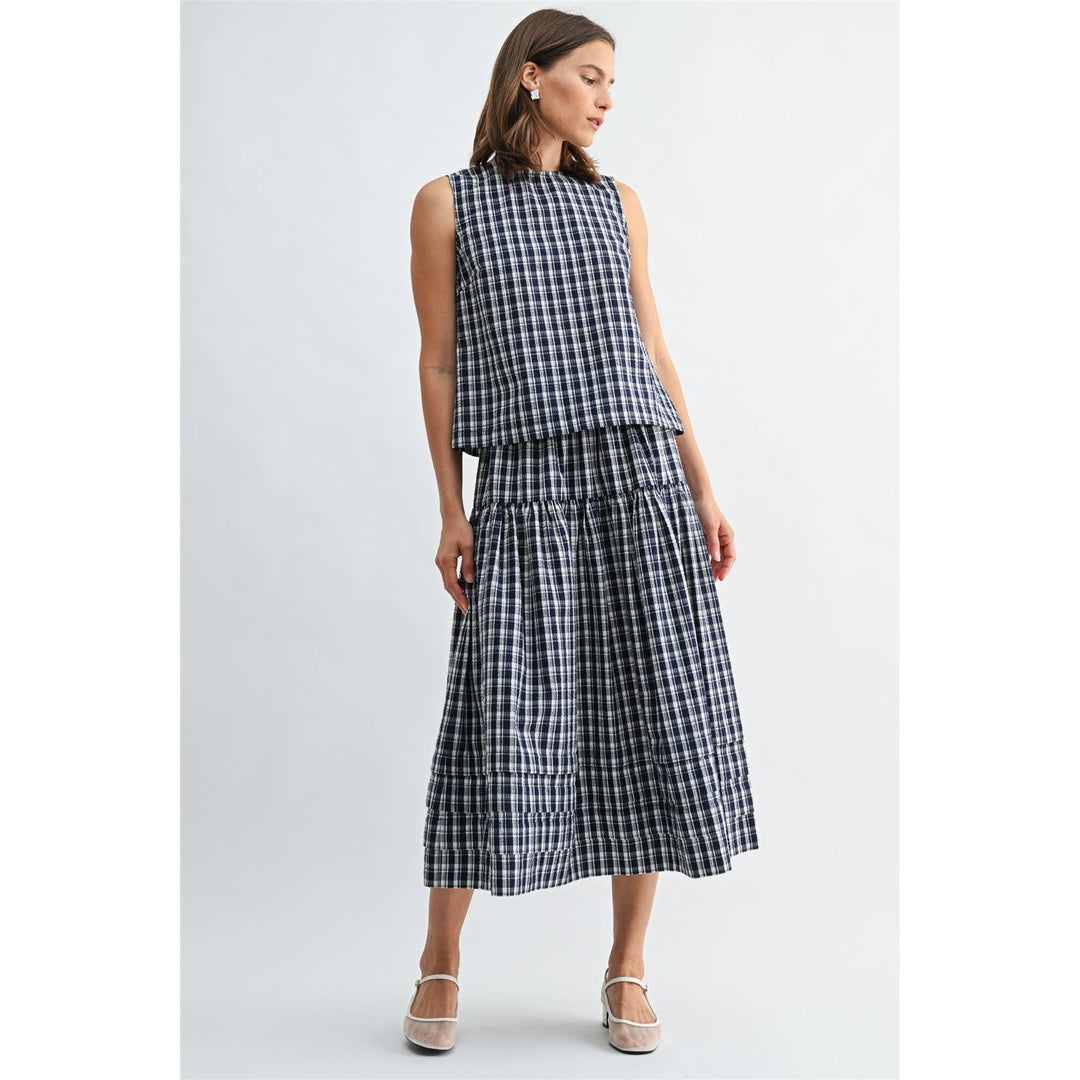 Belle Gingham Midi Skirt