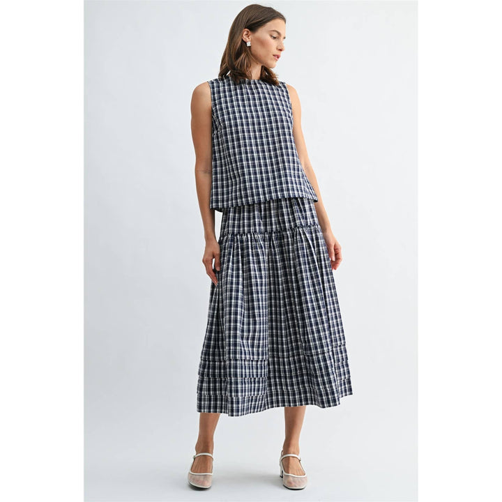 Belle Gingham Midi Skirt