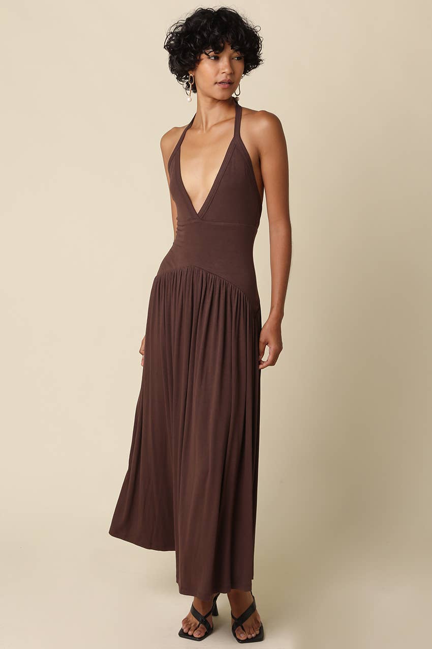 Effie Halter Maxi Knit Dress