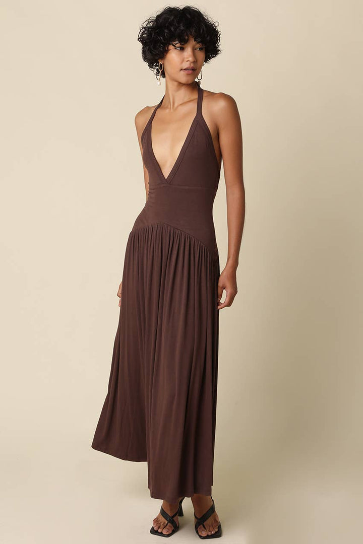 Effie Halter Maxi Knit Dress