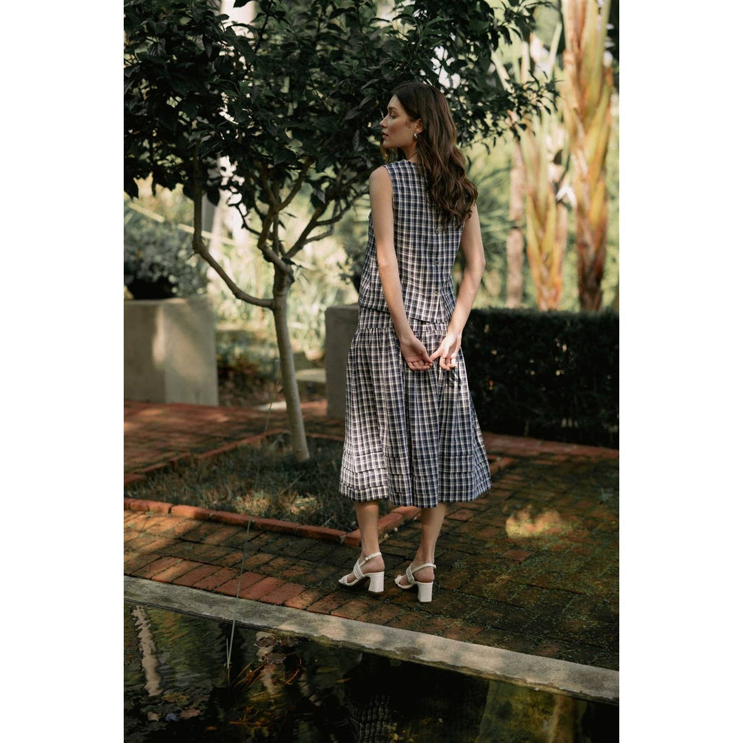Belle Gingham Midi Skirt