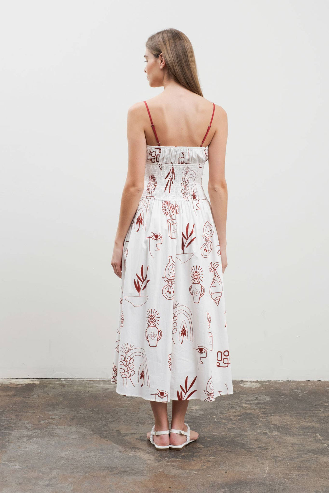 Geneva Doodle Print Midi Dress