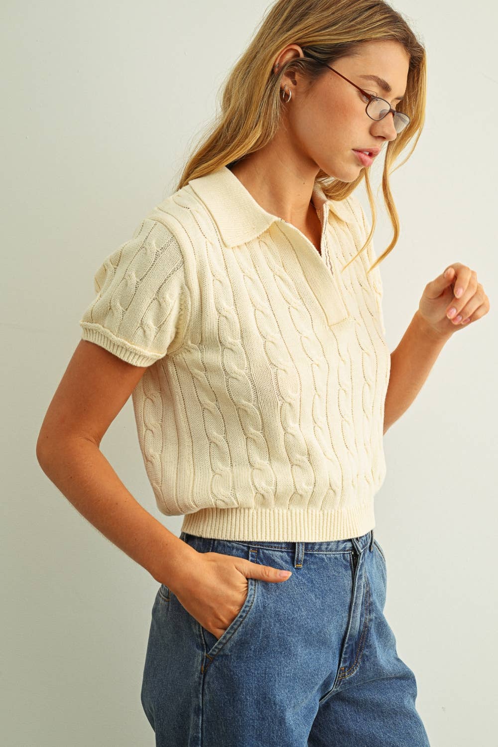 Kenia Cable Knitted Polo Shirt
