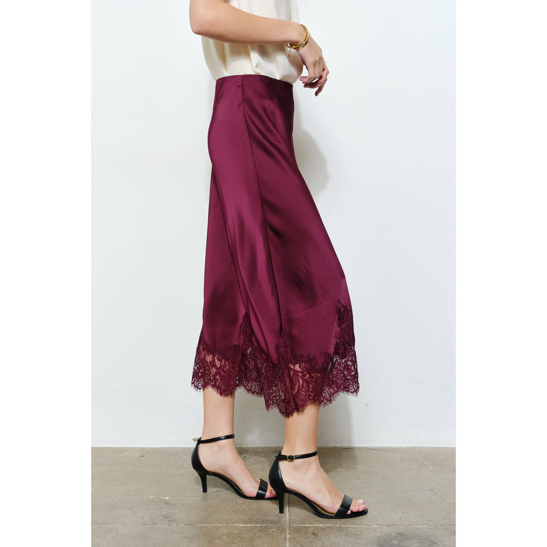 Georgina Lace Silk Midi Skirt