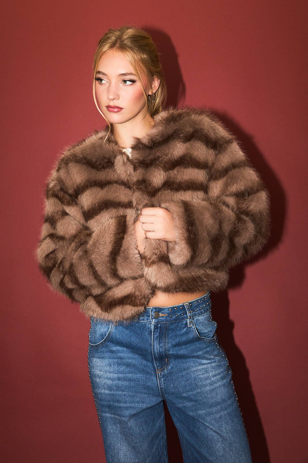 Farrah Faux Fur Crop Coat