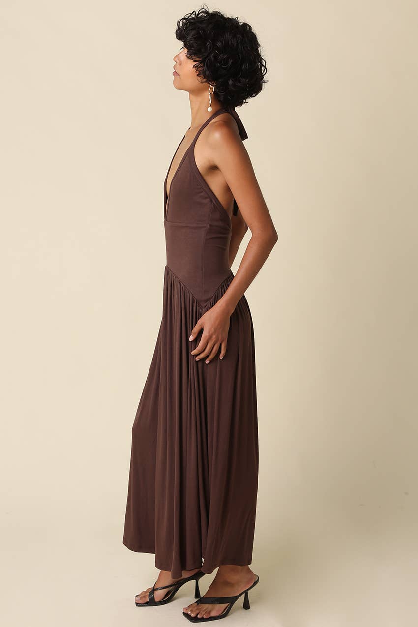 Effie Halter Maxi Knit Dress
