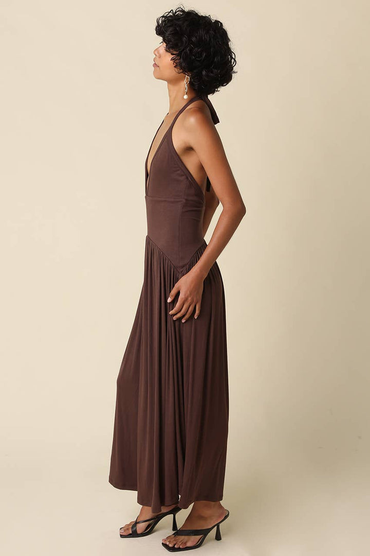 Effie Halter Maxi Knit Dress