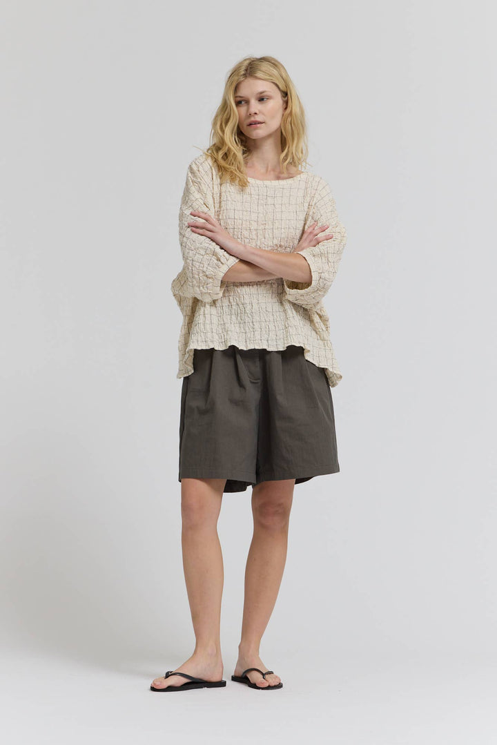Anya Check Print Blouse