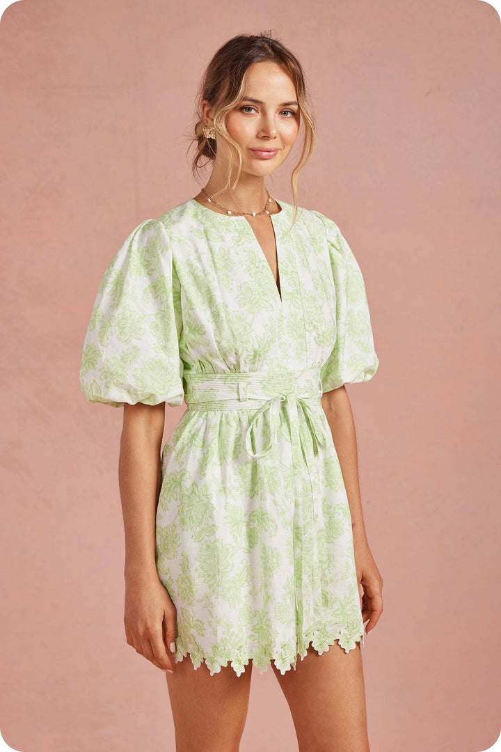 Scarlett Lace Puff Mini Dress