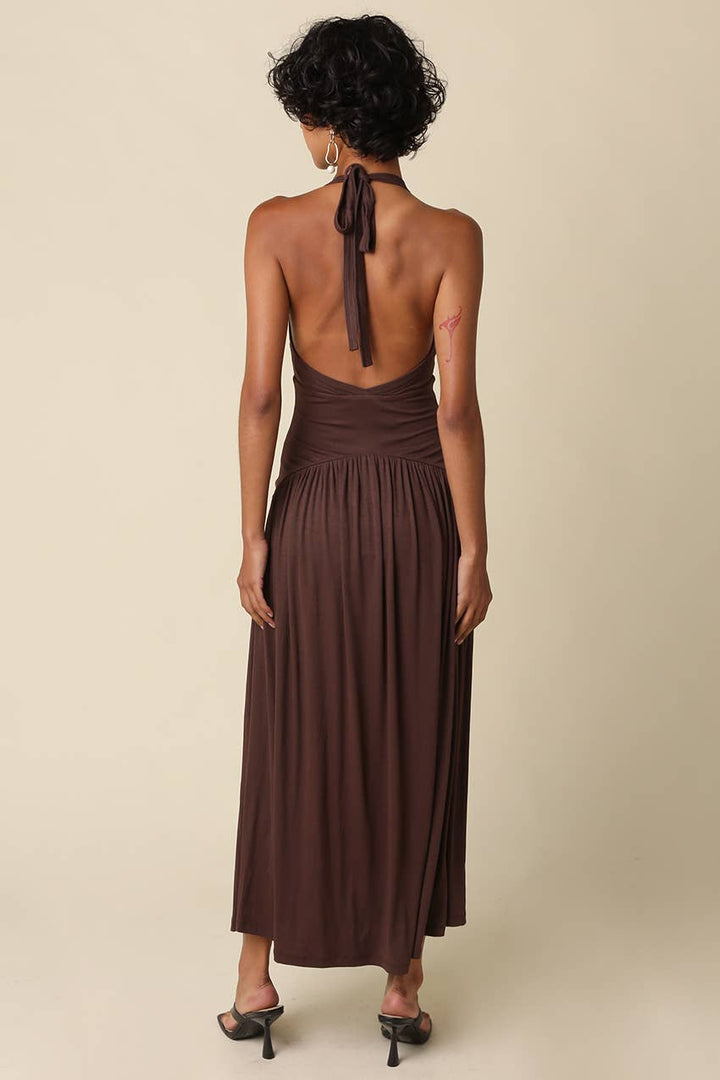 Effie Halter Maxi Knit Dress
