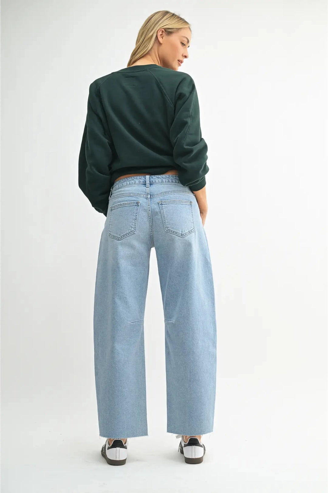 Georgia Mid Rise Barrel Jean