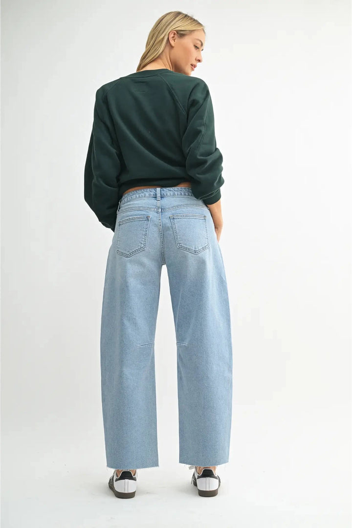 Georgia Mid Rise Barrel Jean