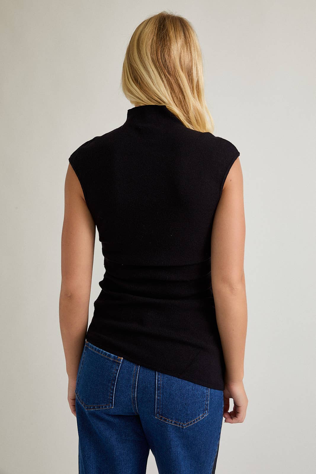 Allyson Mock Neck Shirred Waist Sweater