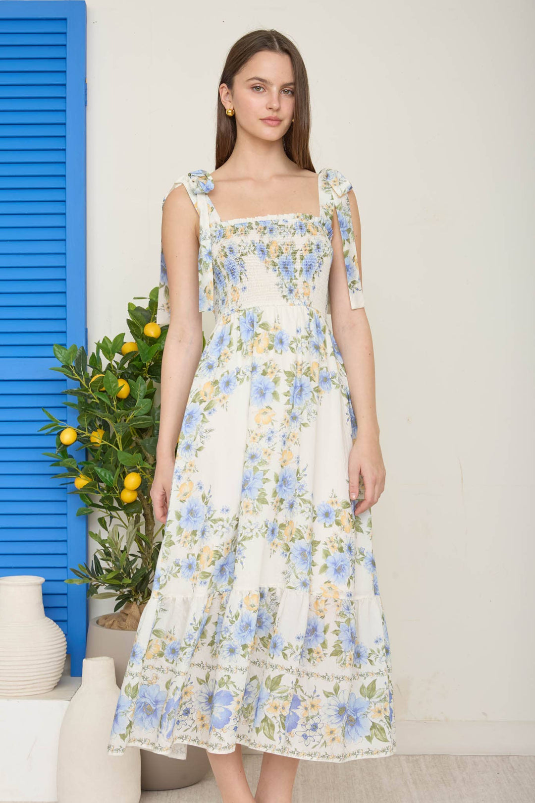 Delilah Ruffle Hem Midi Dress