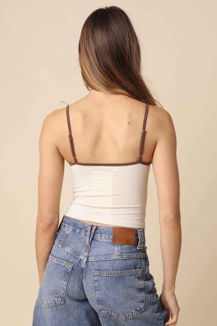 Maris Contrast-Trim Cami Top