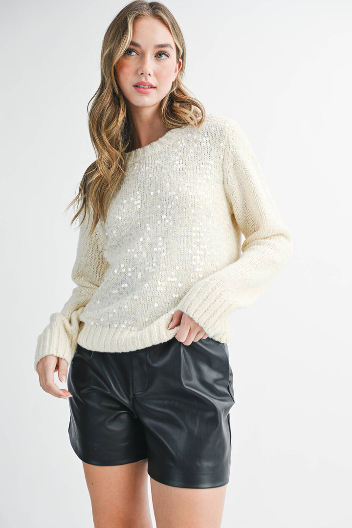 Monica Sequin Detail Knit Pullover