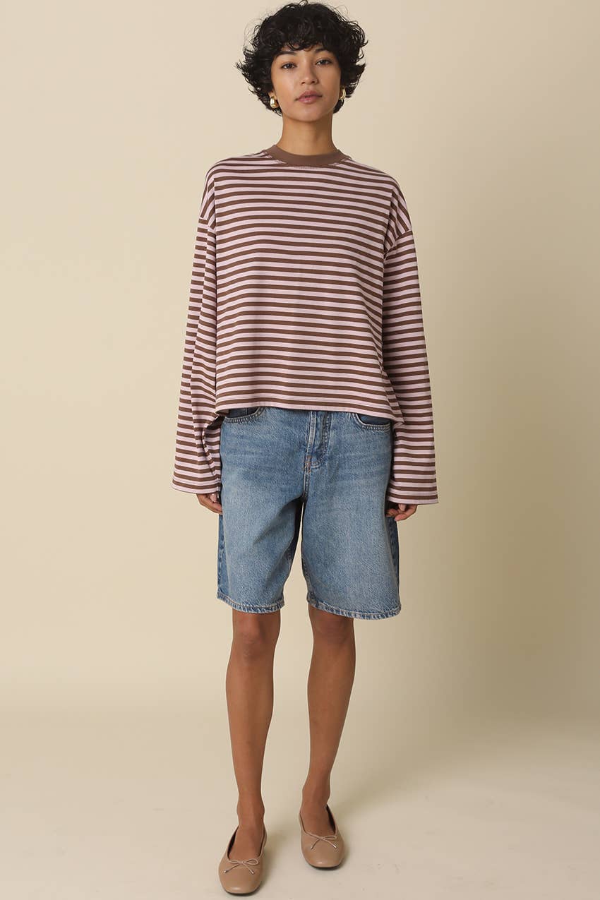 Anna Stripe Long-Sleeve Top