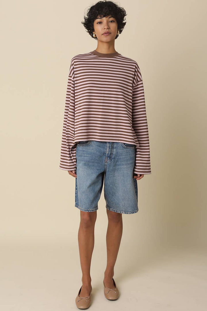 Anna Stripe Long-Sleeve Top
