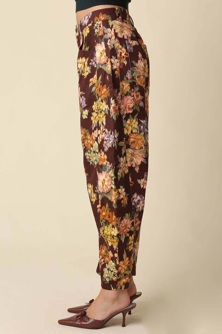 Lainey Floral Barrel Pants