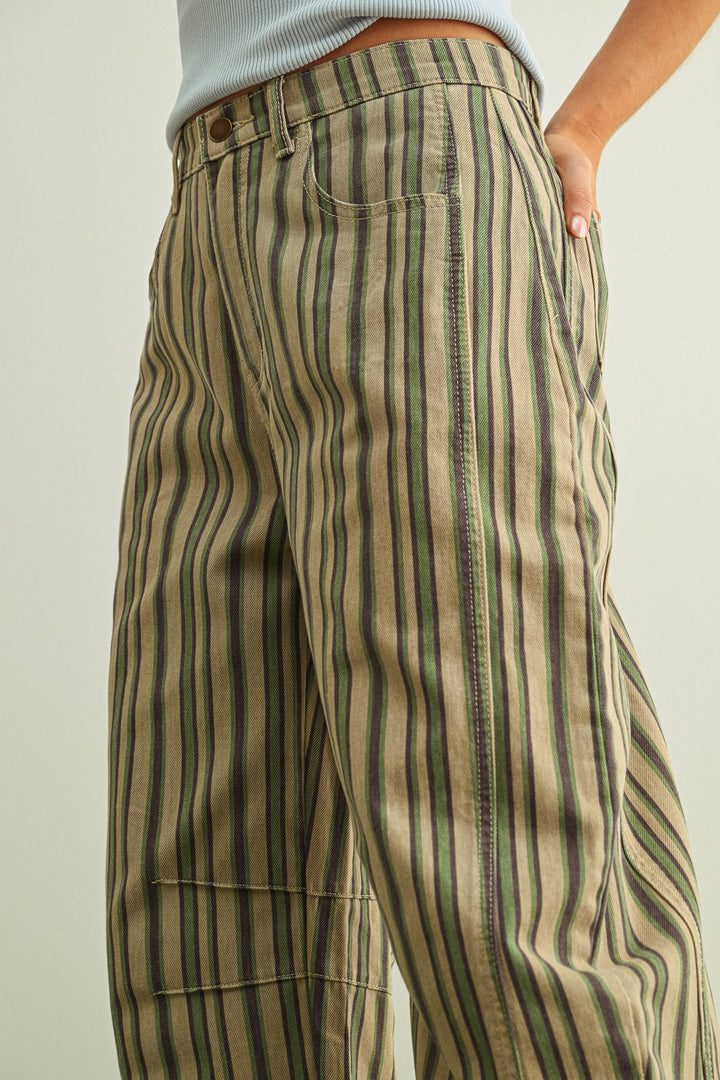 Blair Striped Barrel Pants