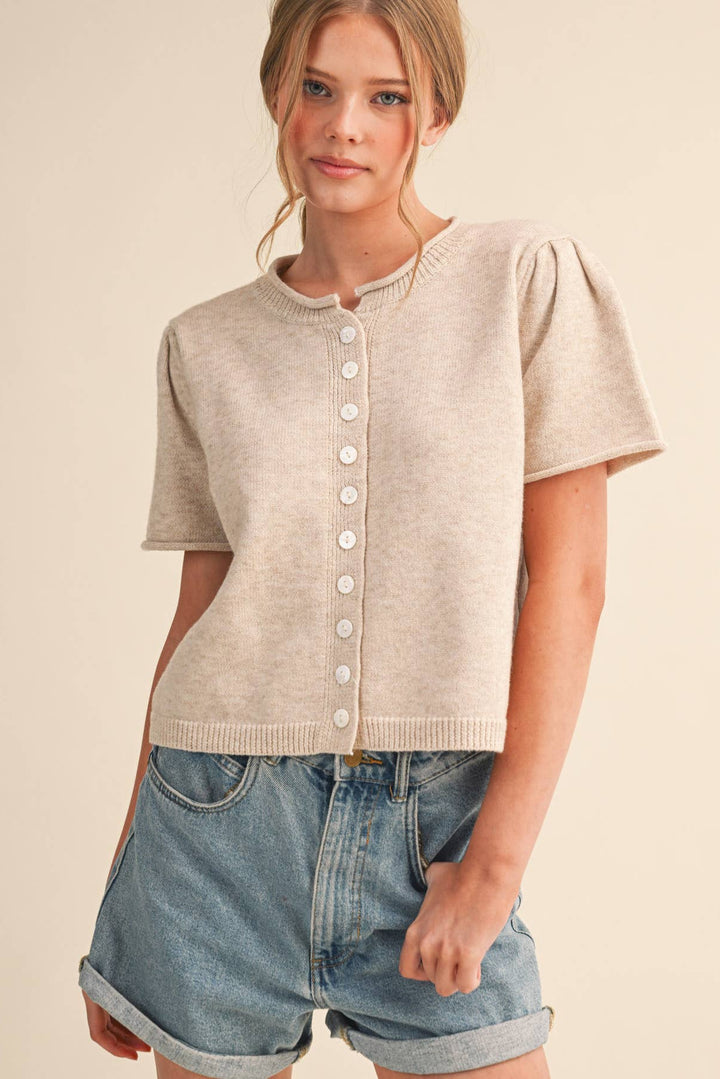 Tahti Short Sleeve Sweater Cardigan