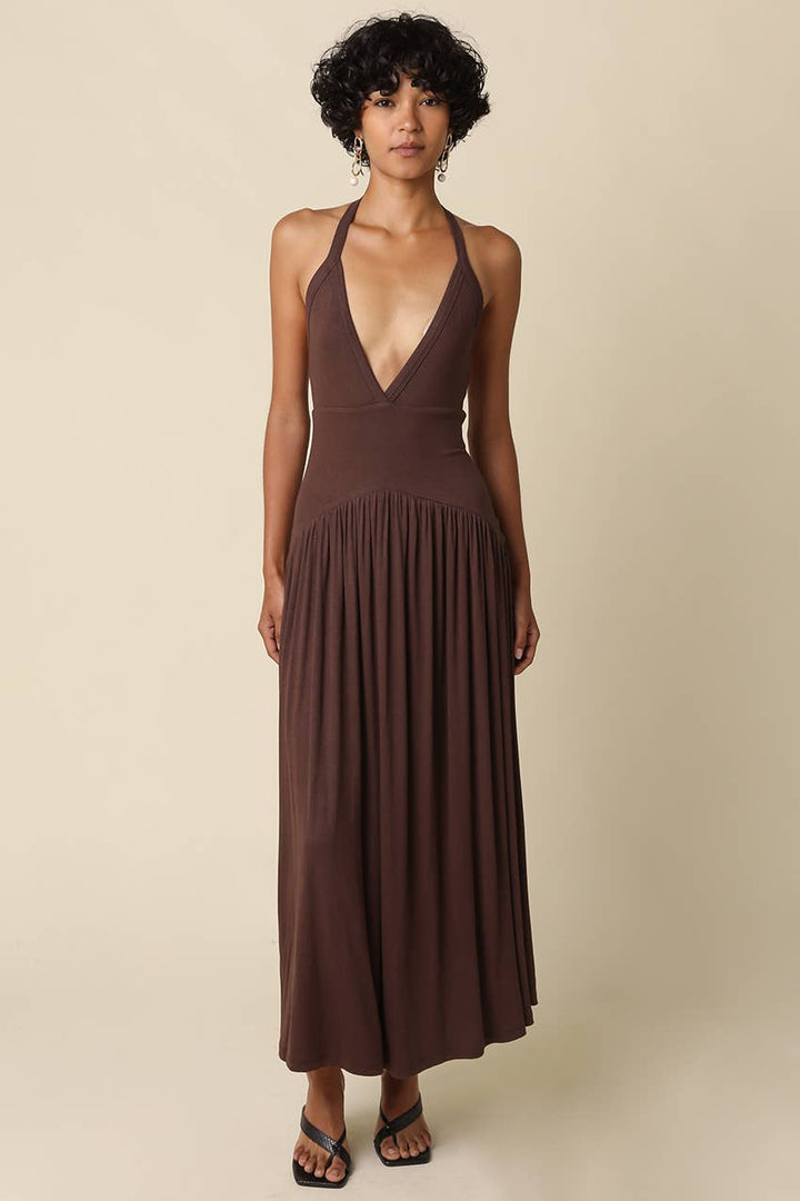 Effie Halter Maxi Knit Dress