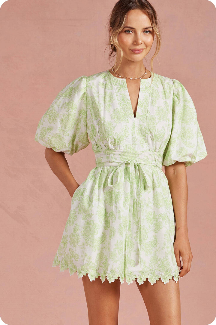 Scarlett Lace Puff Mini Dress