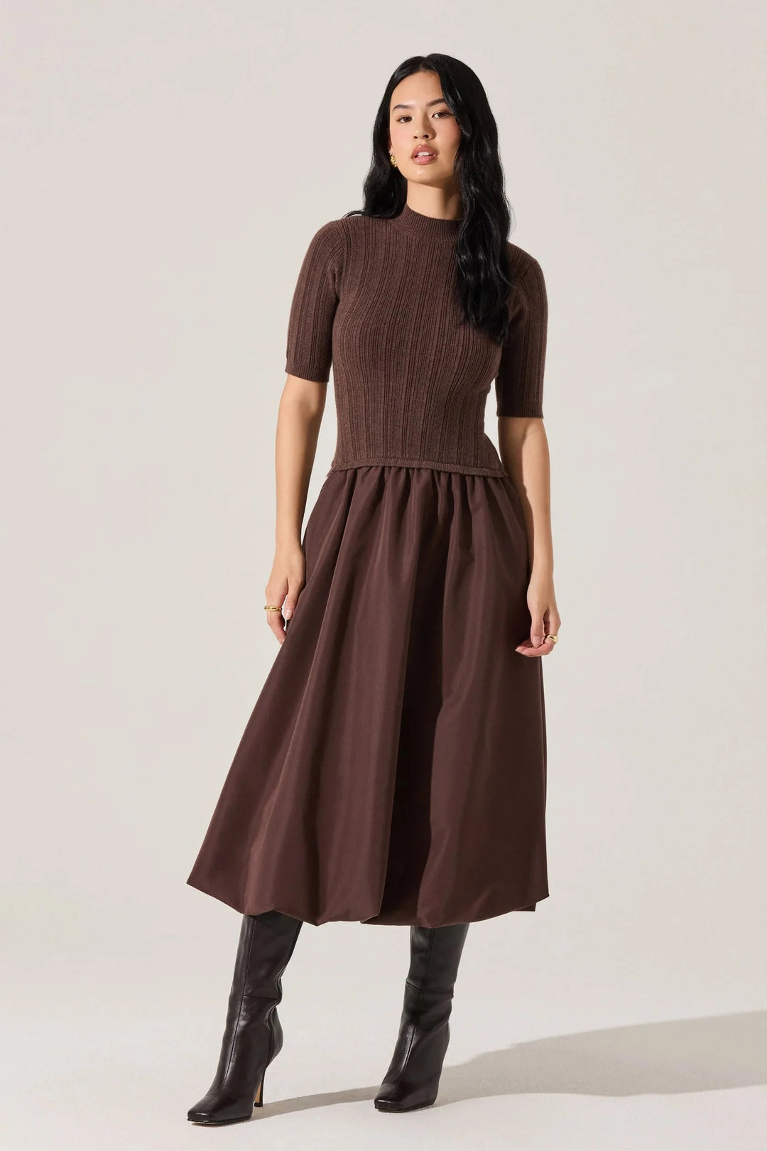 Korianna Contrast Knit Midi Dress