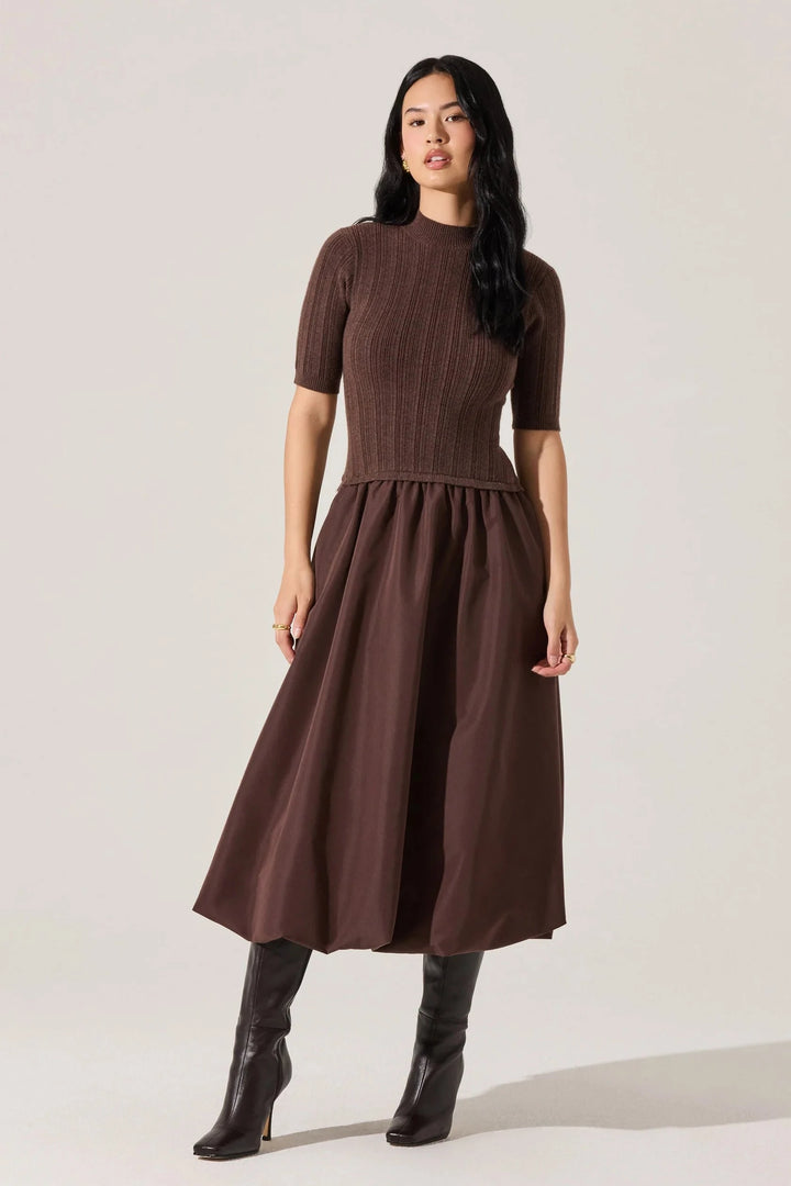 Korianna Contrast Knit Midi Dress