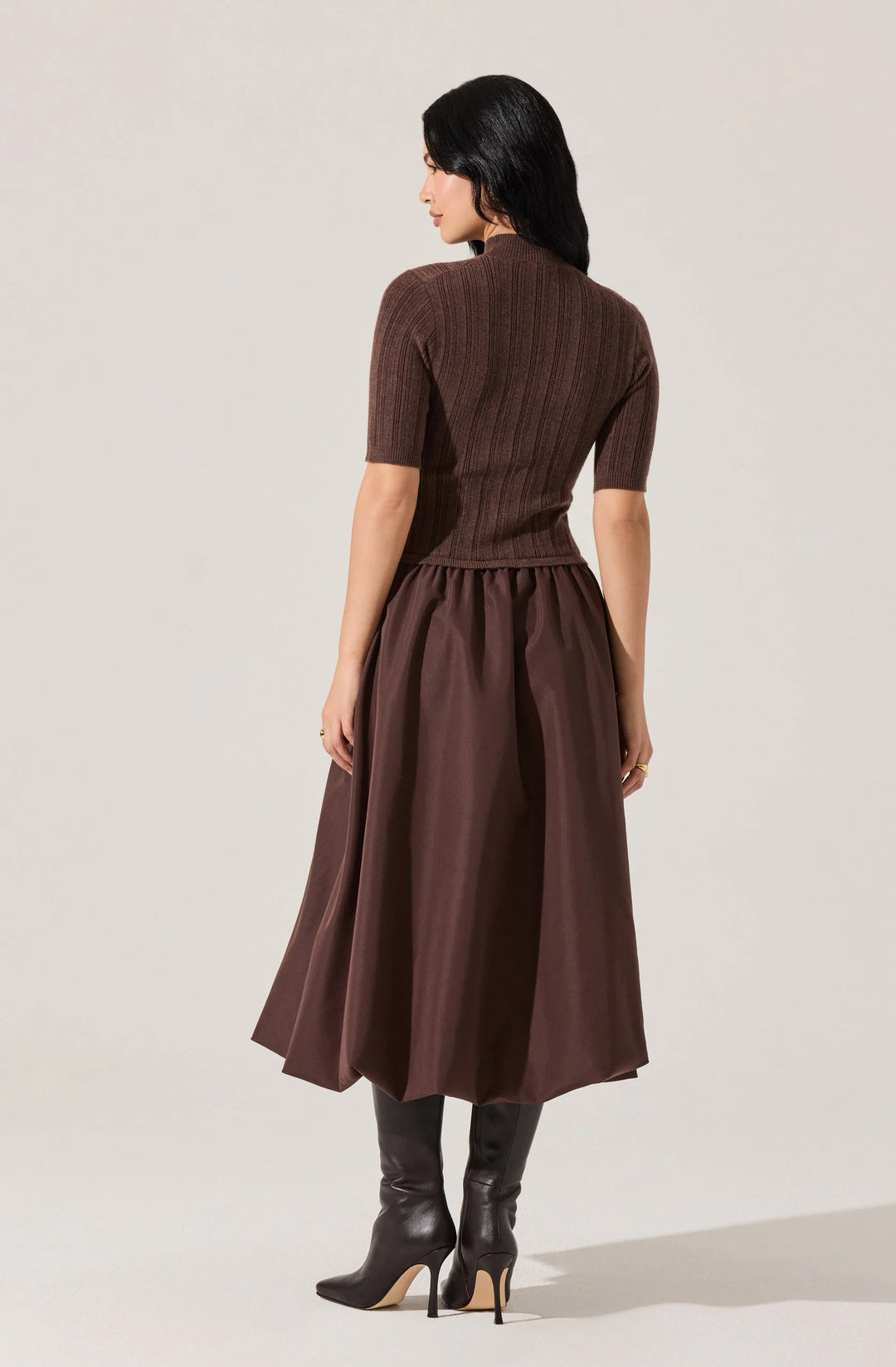 Korianna Contrast Knit Midi Dress