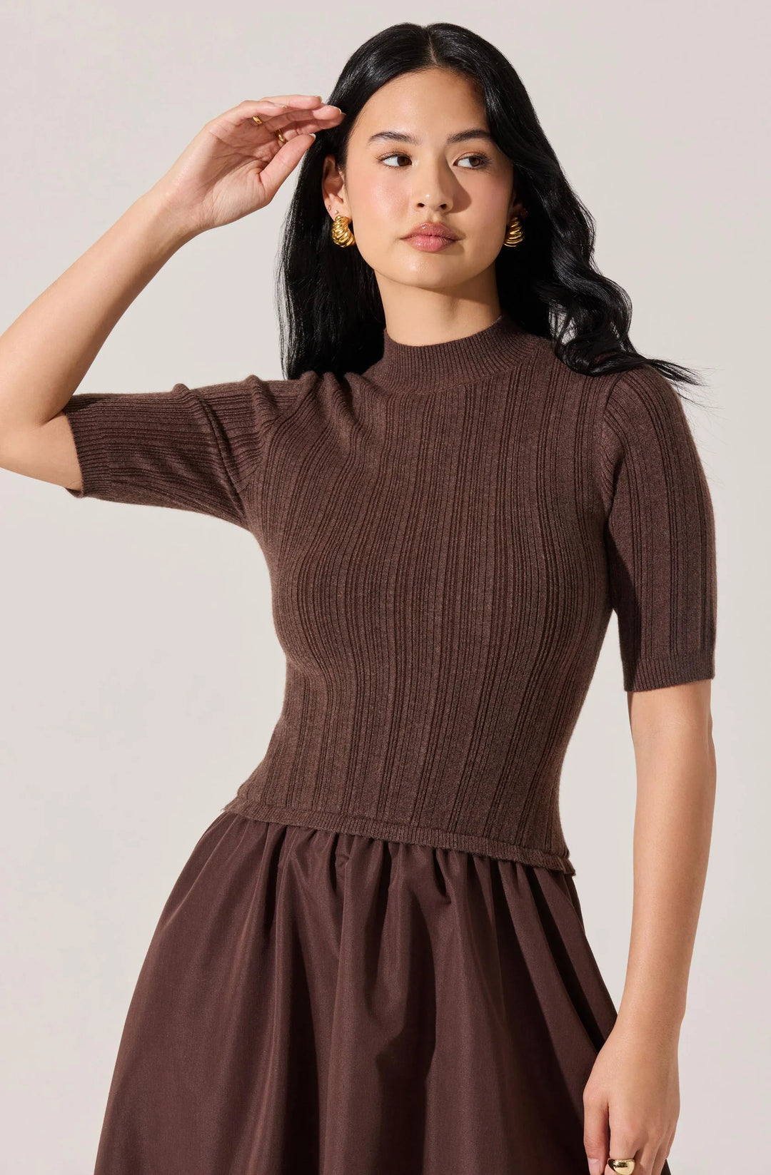 Korianna Contrast Knit Midi Dress