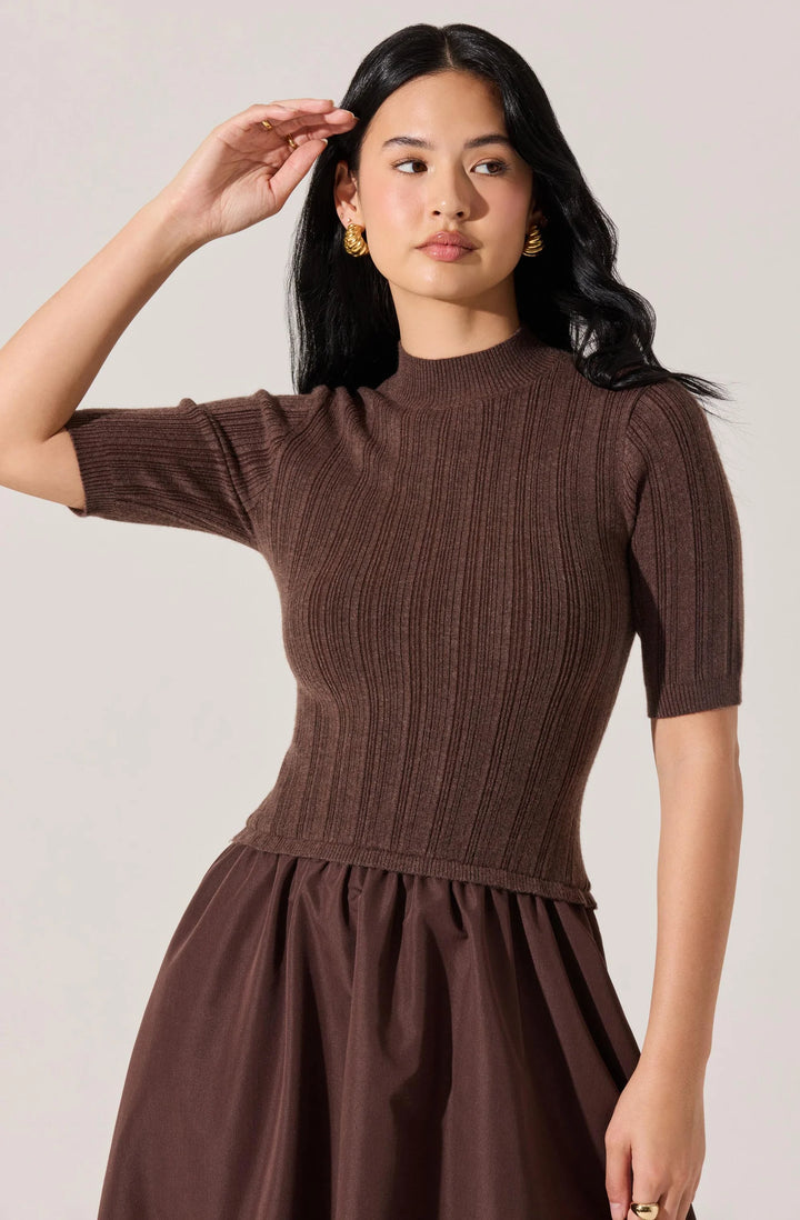 Korianna Contrast Knit Midi Dress