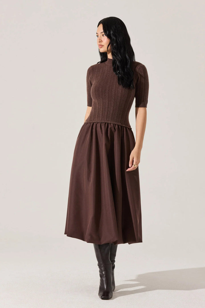 Korianna Contrast Knit Midi Dress
