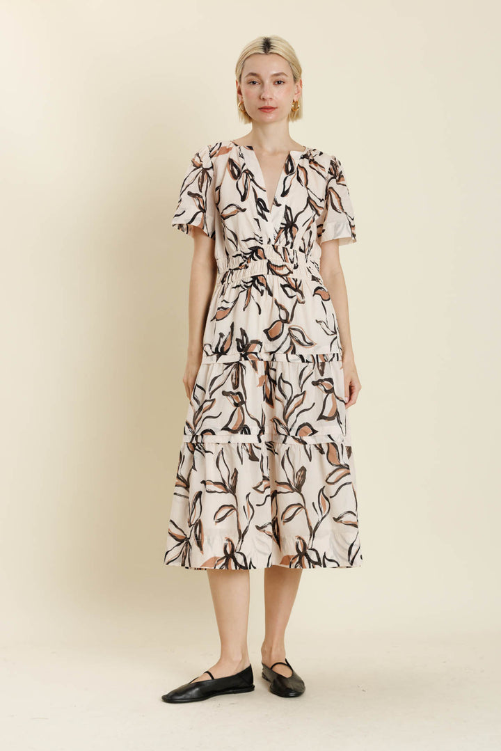 Floral Tiered Midi Dress