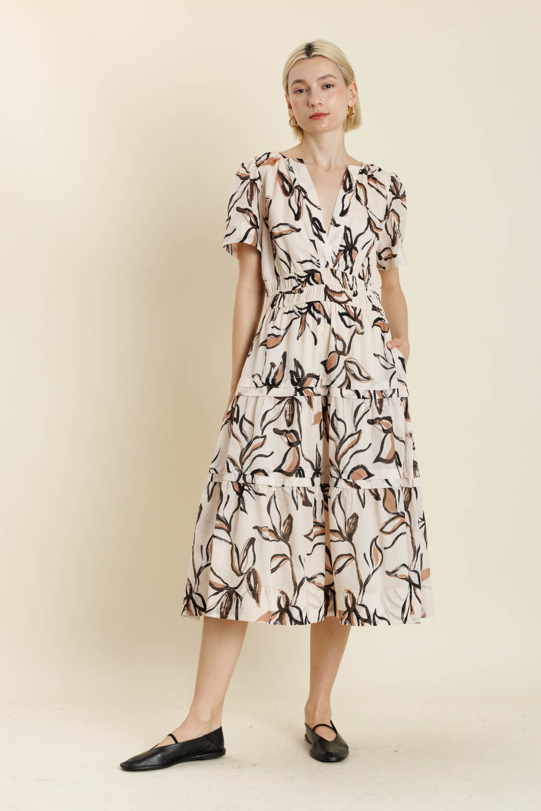 Floral Tiered Midi Dress