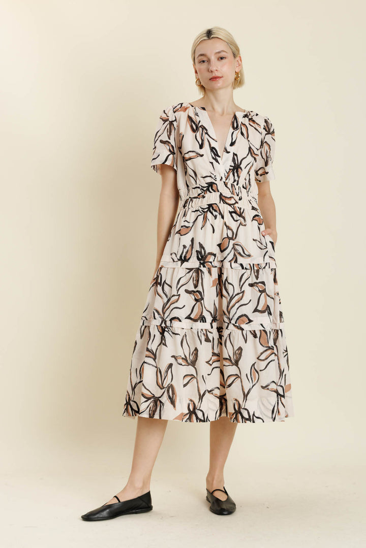Floral Tiered Midi Dress