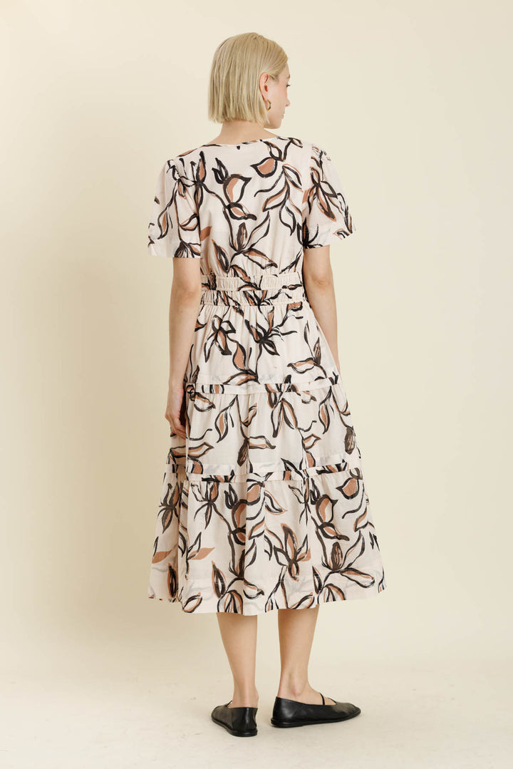 Floral Tiered Midi Dress