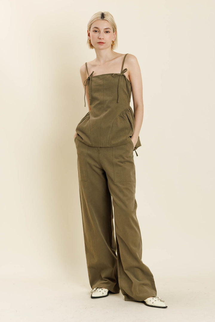 Bow Trim Peplum Top