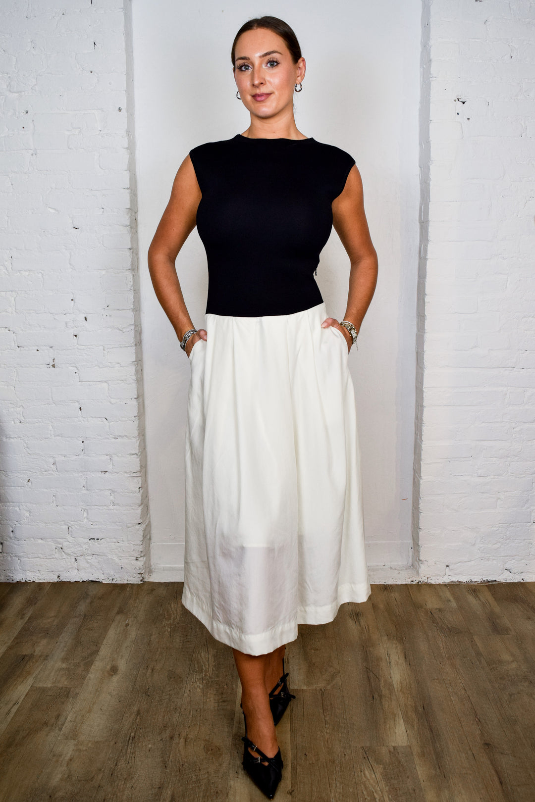 Cairo Knit Contrast Midi Dress