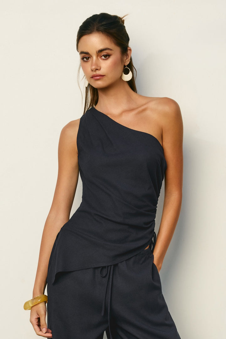 Anna Asymmetrical Ruched Top
