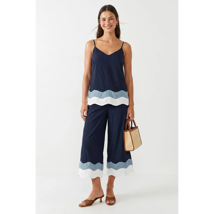 Ocean Waves V-Neck Top