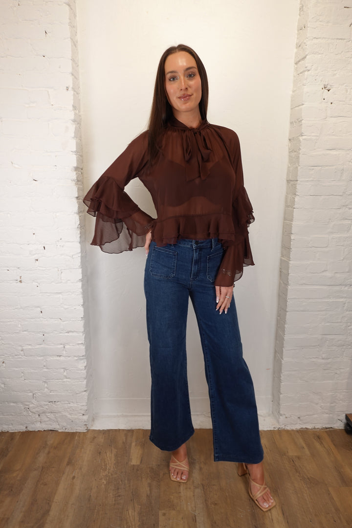 Kyle Sheer Ruffle Top